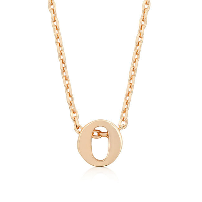 Rose Gold Finish Initial O Pendant-2