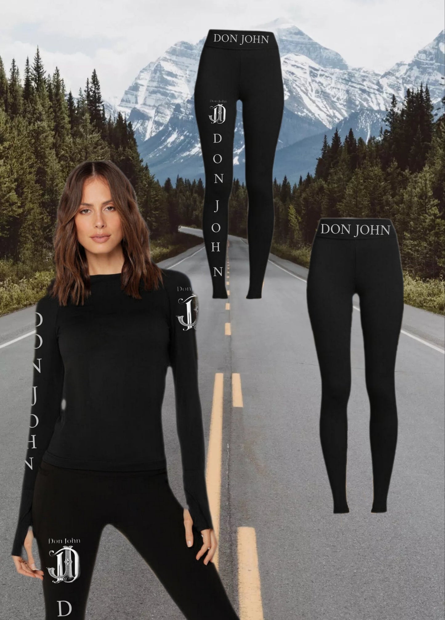 DON JOHN Yoga Outfit Sets Hooded Top Women's-0