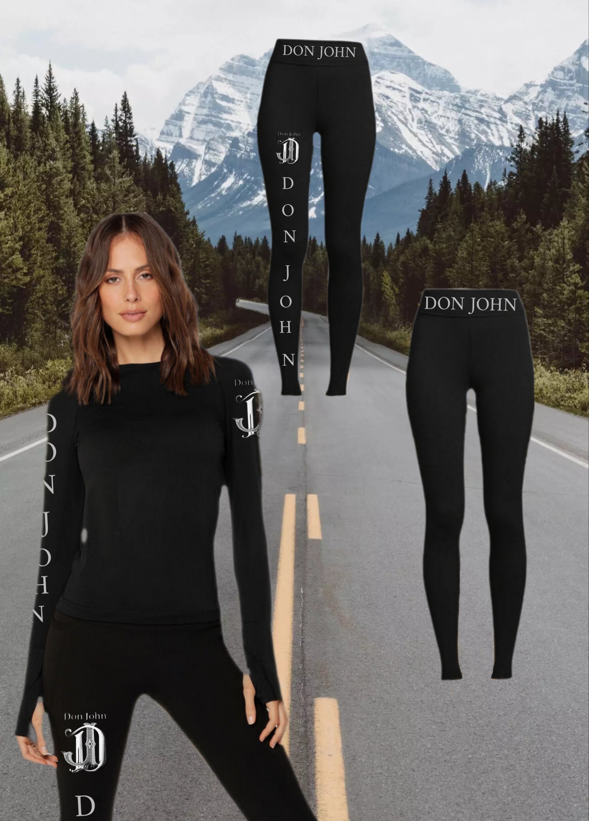 DON JOHN Yoga Outfit Sets Hooded Top Women's-0