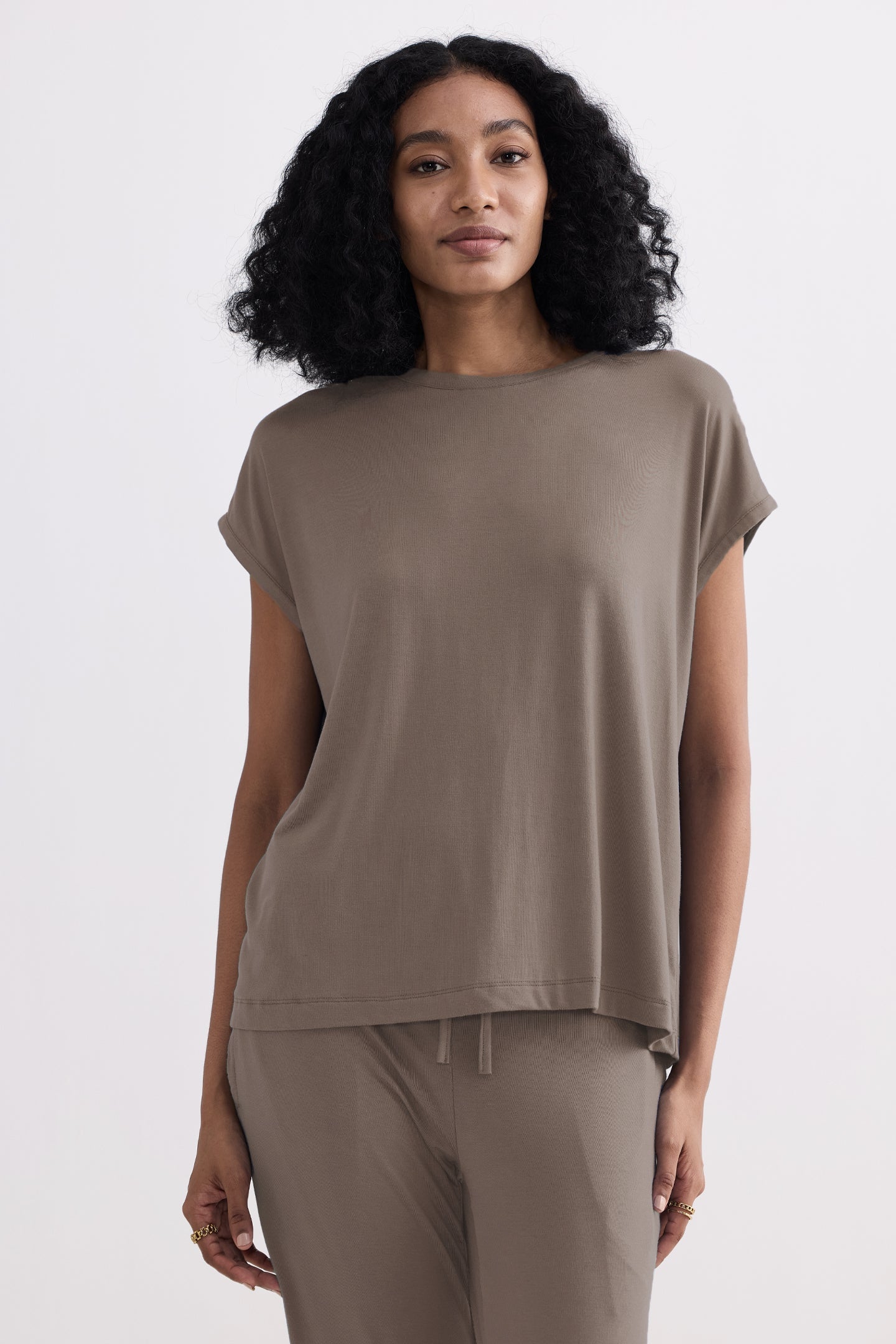 Relaxed Tee Set in Earth Grey-2