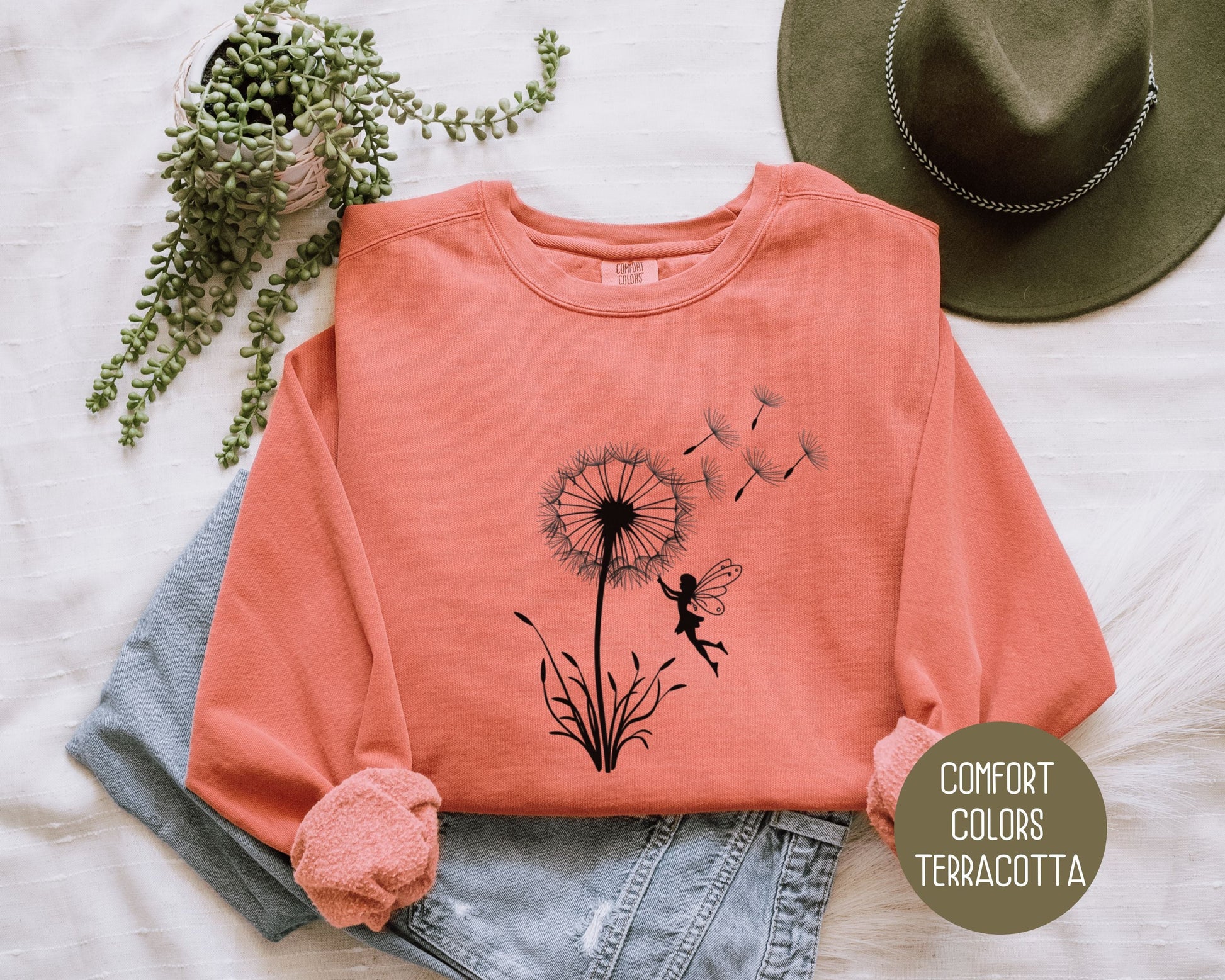 Dandelion Fairy Comfort Colors Sweatshirt-0