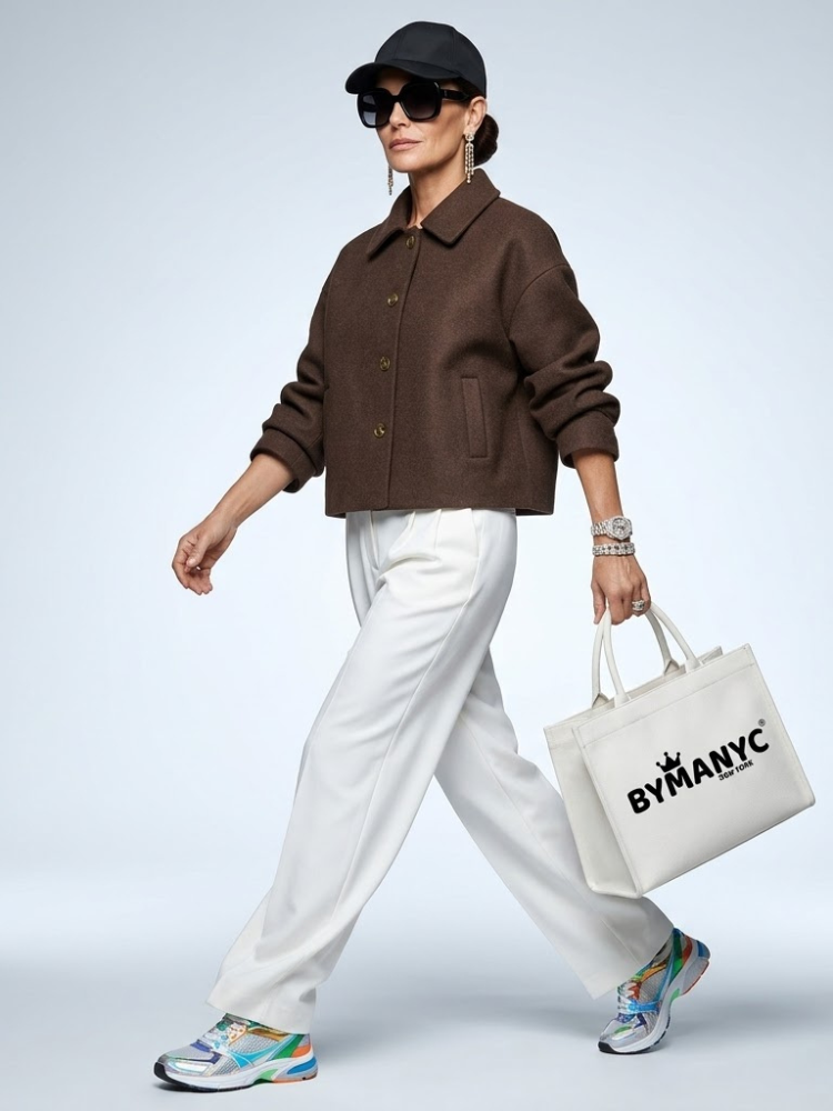 WOMEN'S JACKET Brown Wool MADISON - BYMANYC ® New York-0