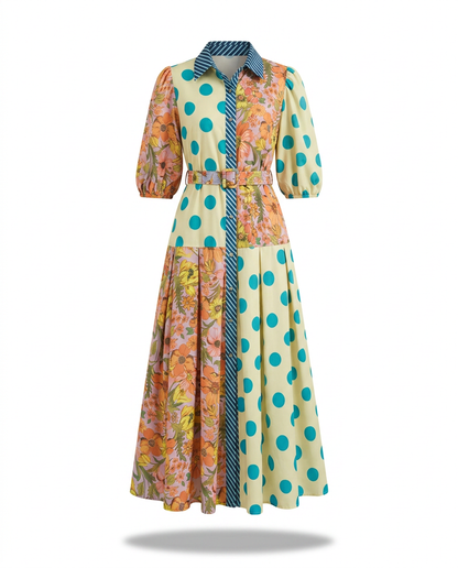 Spirited Printed Loose Maxi Dress-4