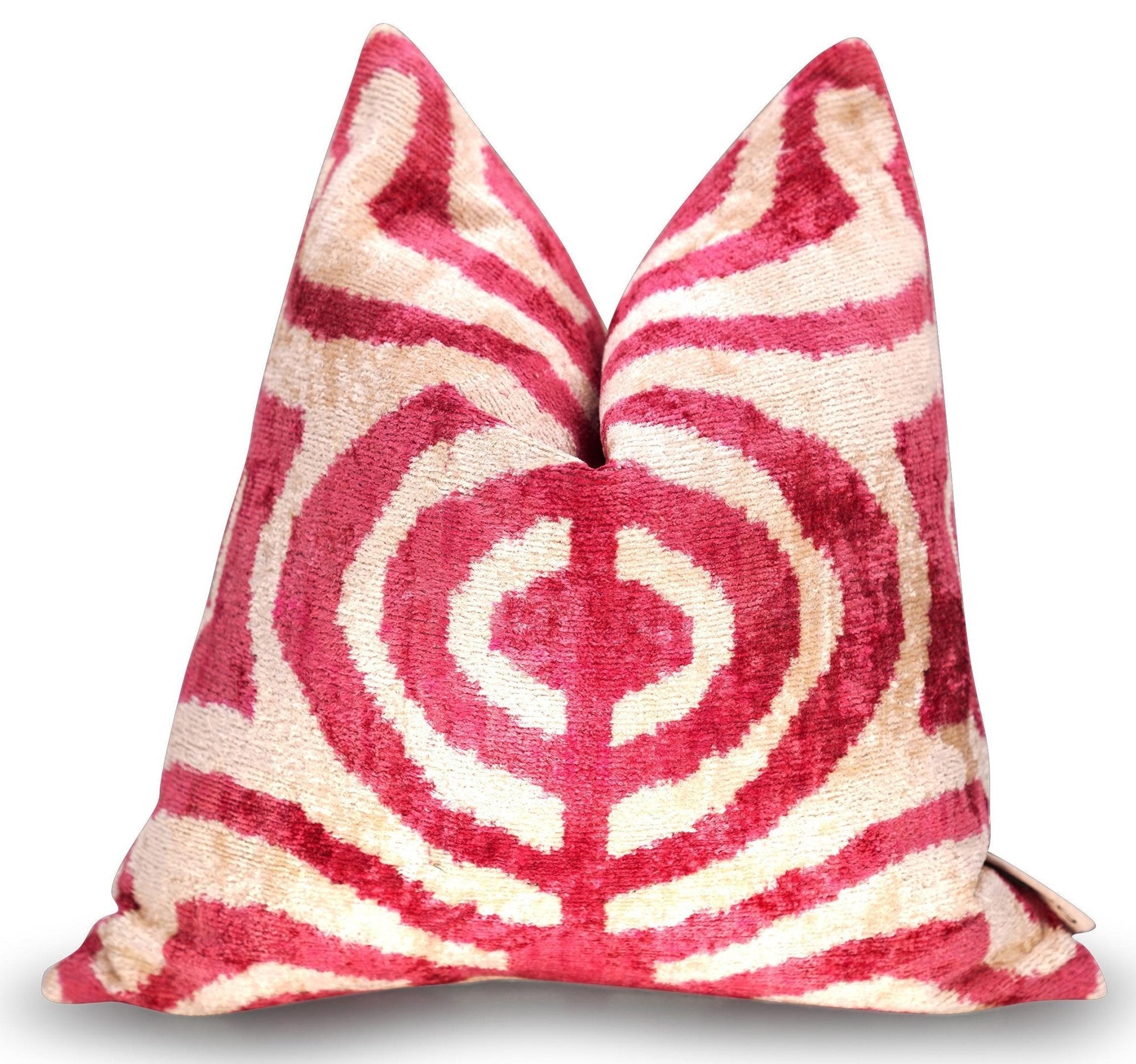 Canvello Tiger Print Pinkish Red Throw Pillows - 16x16 inch-0