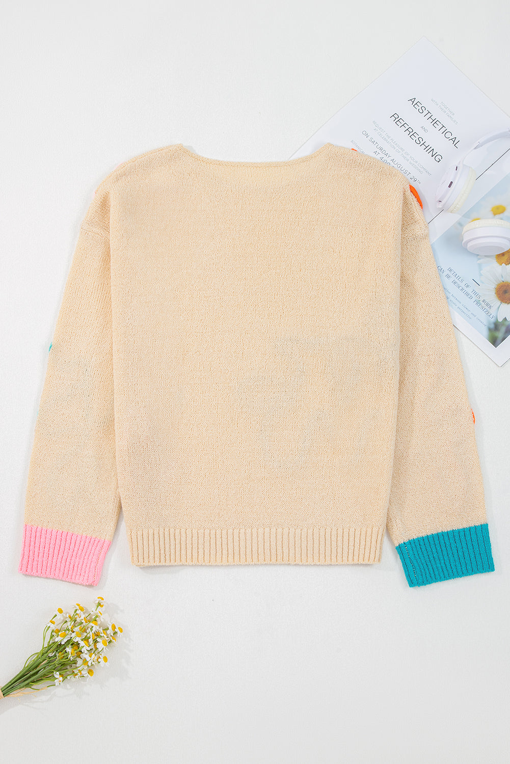 Destiny Colorblock Cuffed Loose Sweater-4