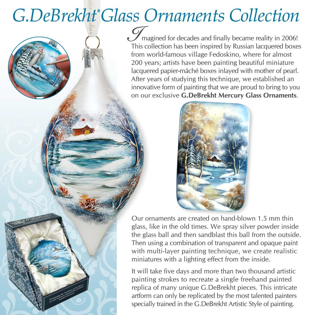 Christmas Ball Glass Ornament by G. DeBrekht - Christmas Santa Snowman Decor - 73367