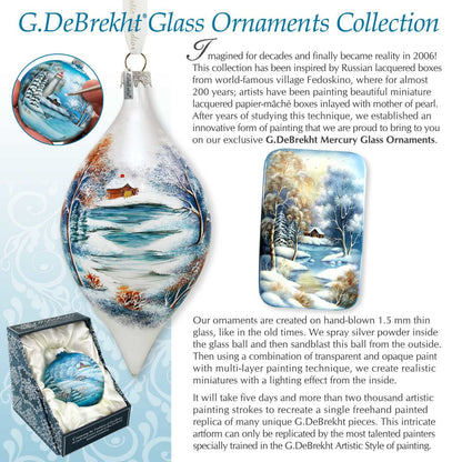 Christmas Ball Glass Ornament by G. DeBrekht - Christmas Santa Snowman Decor - 73367