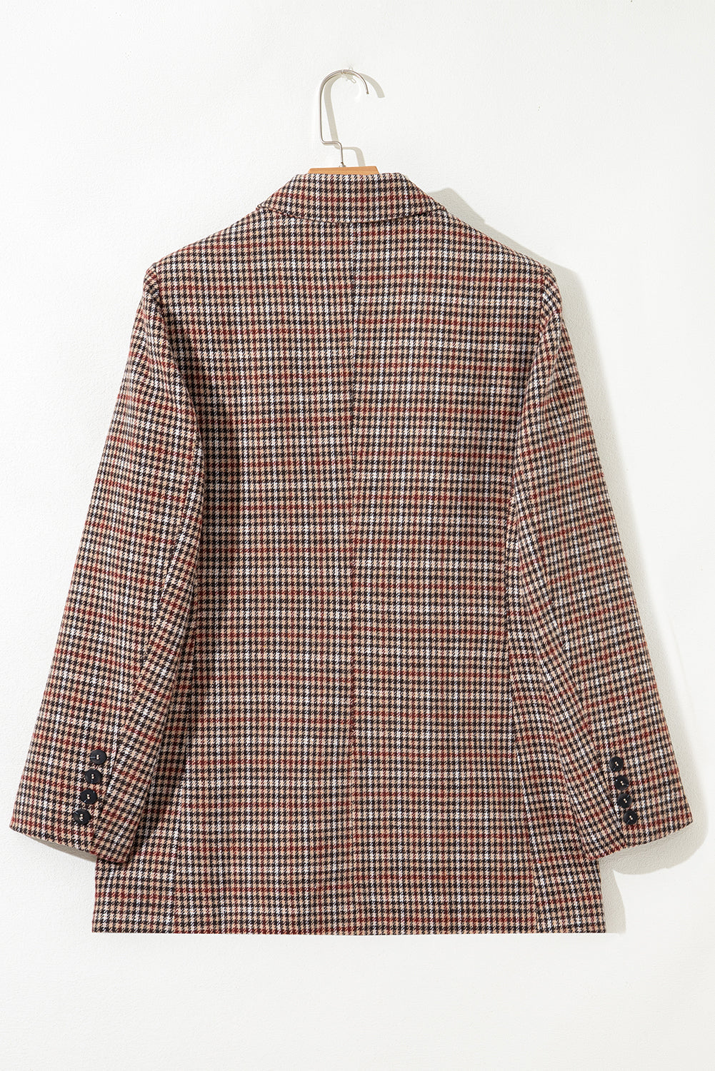 Aria Houndstooth Lapel Collar Blazer-1