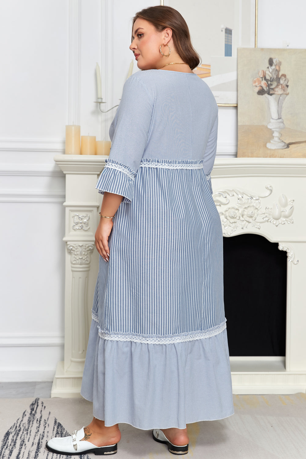 Amy Patchwork Shift Long PLUS Dress-1
