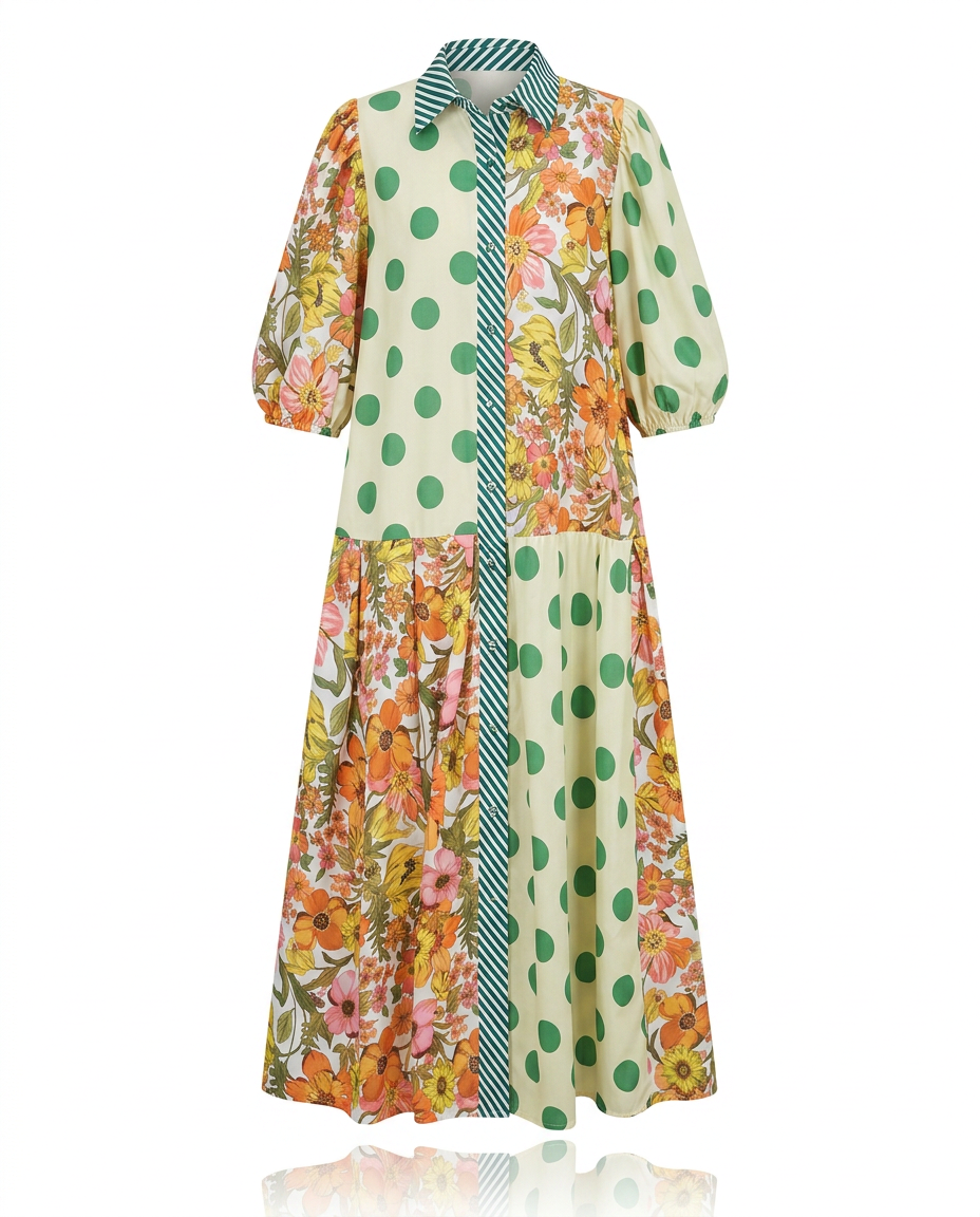 Spirited Printed Loose Maxi Dress-3