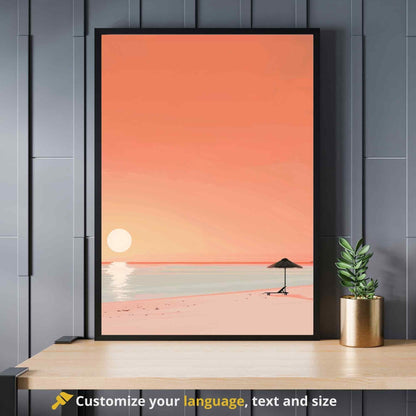 Affiche plage  - Affiche Minimaliste plage - Affiche coucher de soleil-1