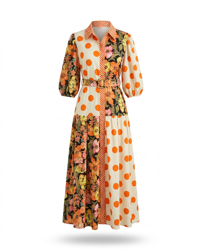 Spirited Printed Loose Maxi Dress-6