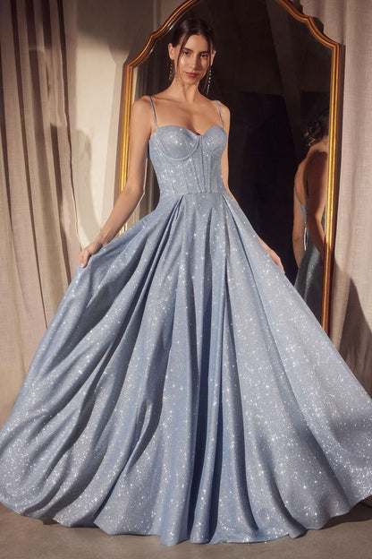 A-Line Dress With Glitter Fabric