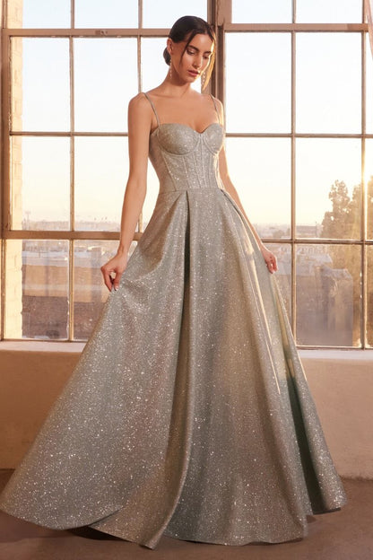 A-Line Dress With Glitter Fabric