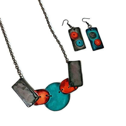 Unusual Mismatched Earrings, Quirky Hand Painted Dangle Earrings